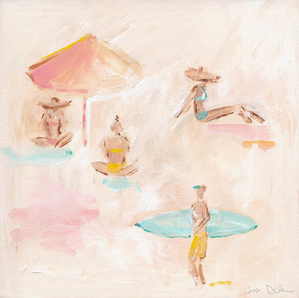 Beach Scene With Umbrella, By Cass Deller Wall Art Gioia-Local