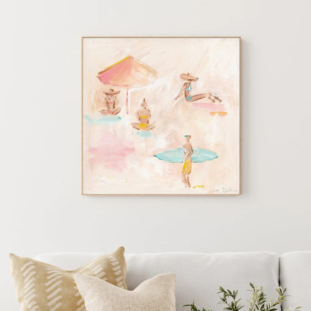 Beach Scene With Umbrella, By Cass Deller Wall Art Gioia-Local