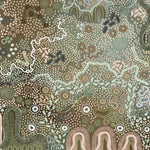 Earth's Gathering, Green Tones, By Tulearah Shield Wall Art Gioia-Local 60x40cm Framed Canvas Gold