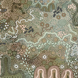 Earth's Gathering, Green Tones, By Tulearah Shield Wall Art Gioia-Local 60x40cm Framed Canvas Gold