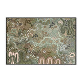 Earth's Gathering, Green Tones, By Tulearah Shield Wall Art Gioia-Local 60x40cm Framed Canvas Black