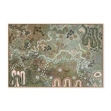 Earth's Gathering, Green Tones, By Tulearah Shield Wall Art Gioia-Local 60x40cm Framed Canvas Oak