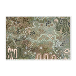 Earth's Gathering, Green Tones, By Tulearah Shield Wall Art Gioia-Local 60x40cm Framed Canvas White
