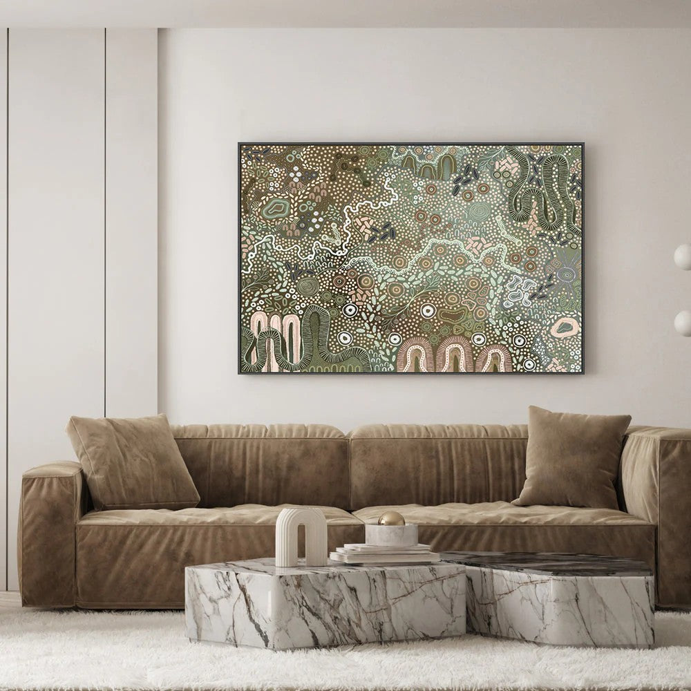 Earth's Gathering, Green Tones, By Tulearah Shield Wall Art Gioia-Local