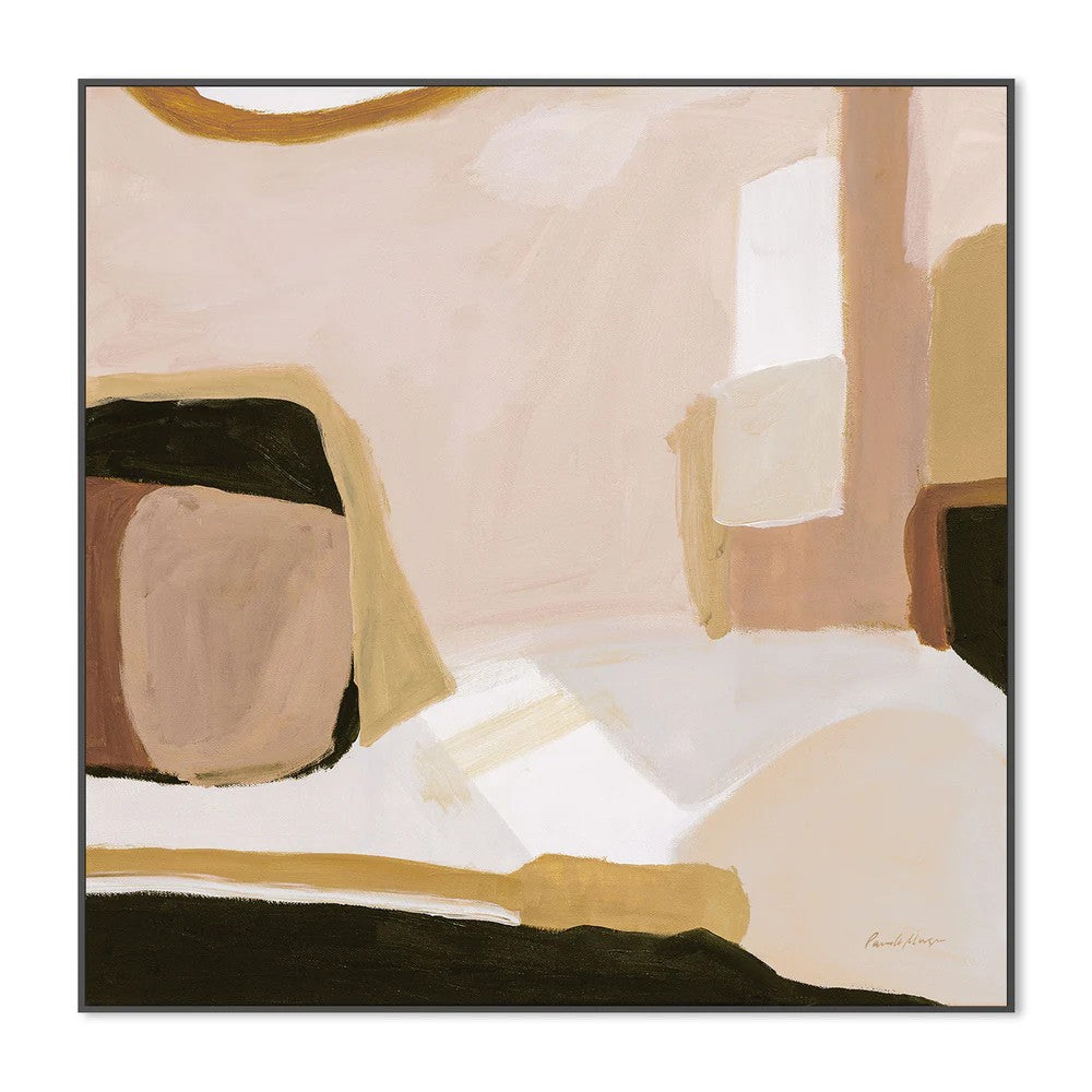 Earthen, Warm Earth Tone, By Pamela Munger Wall Art Gioia-Local 50x50cm Framed Canvas Black