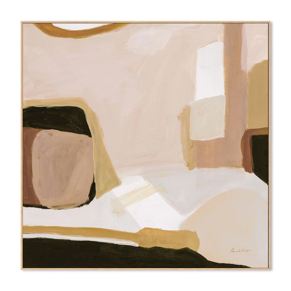 Earthen, Warm Earth Tone, By Pamela Munger Wall Art Gioia-Local 50x50cm Framed Canvas Oak