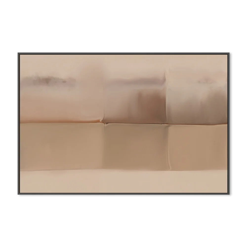 Earthly Strength, Brown Abstract, By Karine Tonial Grimm Wall Art Gioia-Local Black Framed Canvas 60x40cm