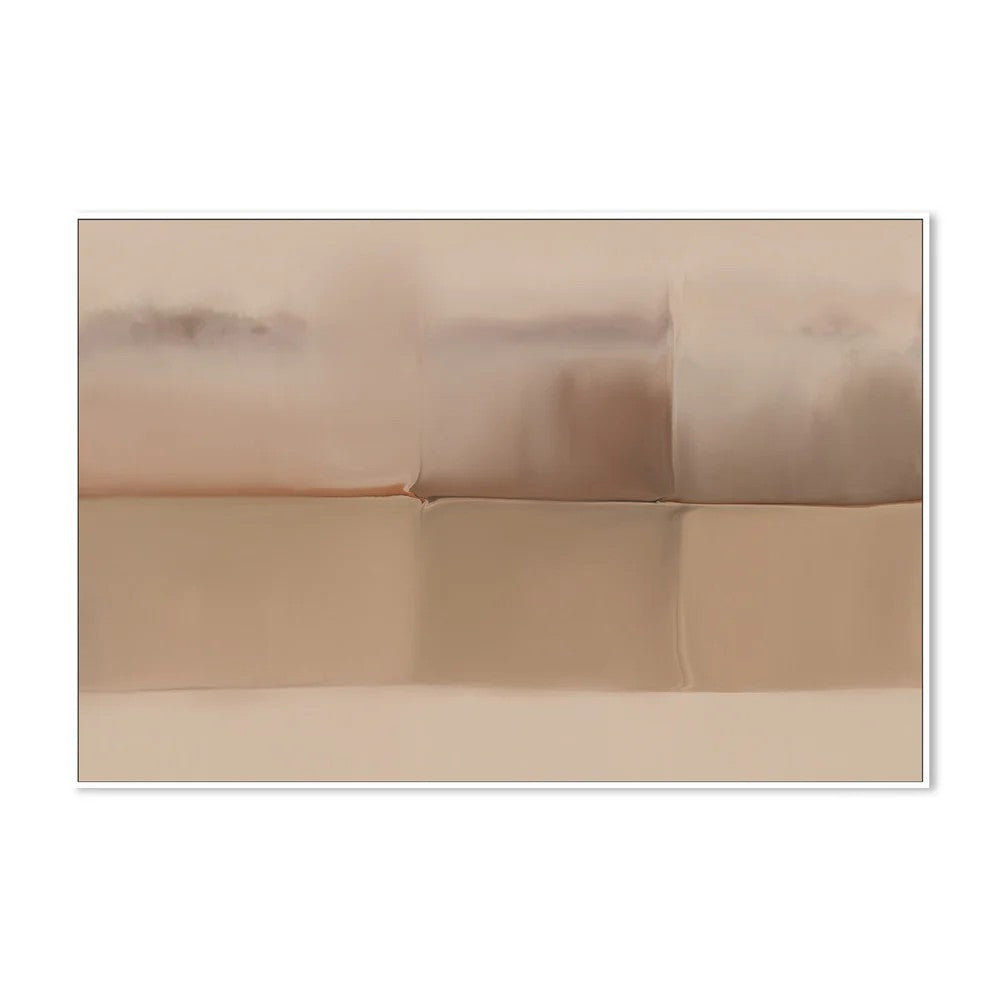 Earthly Strength, Brown Abstract, By Karine Tonial Grimm Wall Art Gioia-Local White Framed Canvas 60x40cm