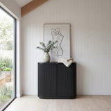 Elino 100cm Wooden Storage Cabinet - Black Storage Cabinet Dwood-Core