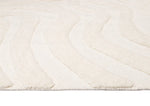 Eniko 280cm x 190cm Abstract Washable Wool Rug - Cream