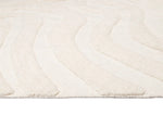 Eniko 400cm x 300cm Abstract Washable Wool Rug - Cream
