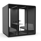 Evolve Large Office Pod - Meet | Rear Utility Panel (4 Person) - Black by Humble Office Silent Booth Hbox-Core