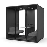 Evolve Large Office Pod - Meet | Rear Utility Panel (4 Person) - Black by Humble Office Silent Booth Hbox-Core