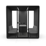 Evolve Large Office Pod - Meet | Rear Utility Panel (4 Person) - Black by Humble Office Silent Booth Hbox-Core
