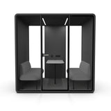 Evolve Large Office Pod - Meet | Rear Utility Panel (4 Person) - Black by Humble Office Silent Booth Hbox-Core