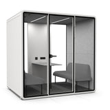 Evolve Large Office Pod - Meet | Rear Utility Panel (4 Person) - White by Humble Office