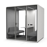 Evolve Large Office Pod - Meet | Rear Utility Panel (4 Person) - White by Humble Office