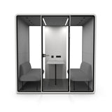 Evolve Large Office Pod - Meet | Rear Utility Panel (4 Person) - White by Humble Office