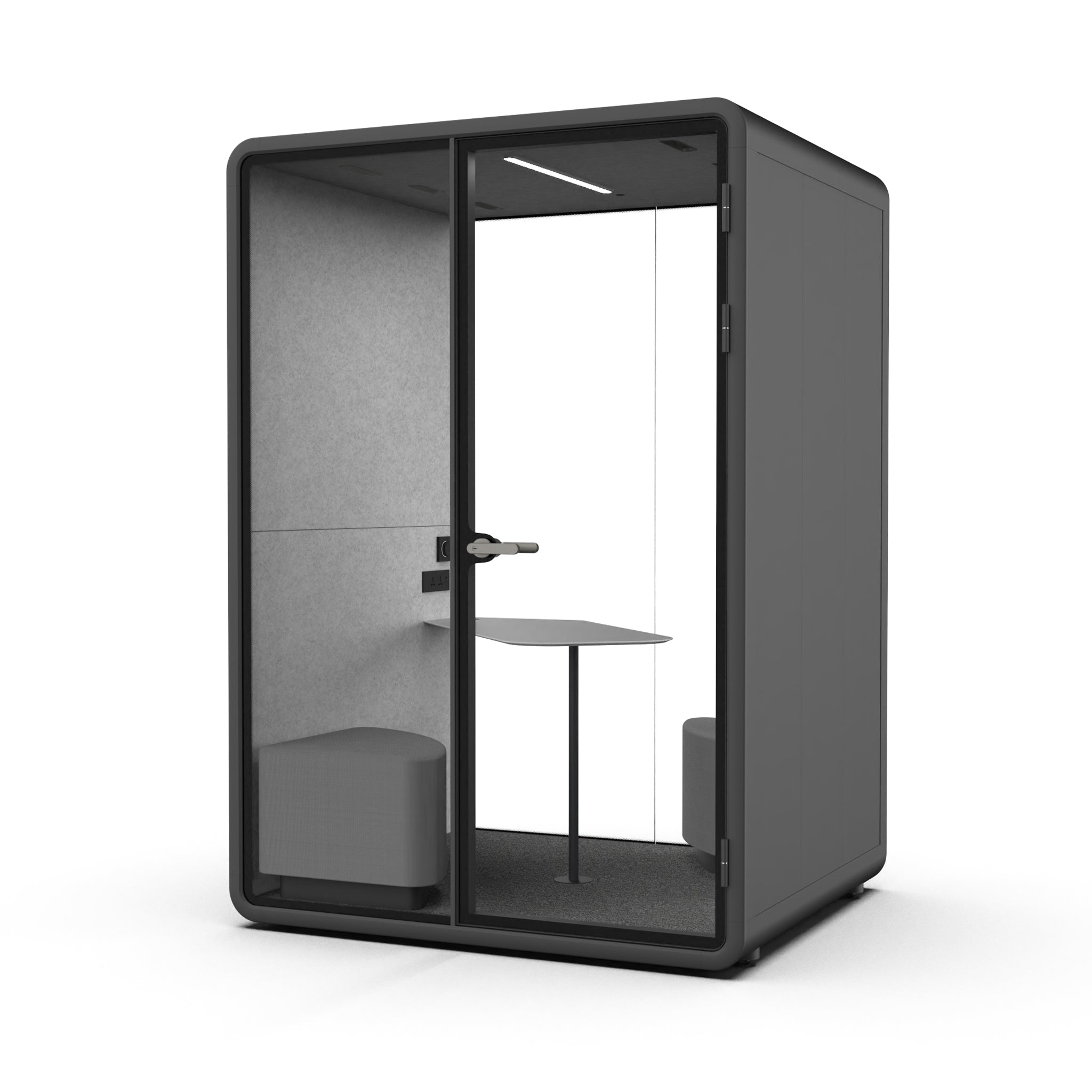 Evolve 2 Seater Medium Office Pod - Black by Humble Office Silent Booth Hbox-Core