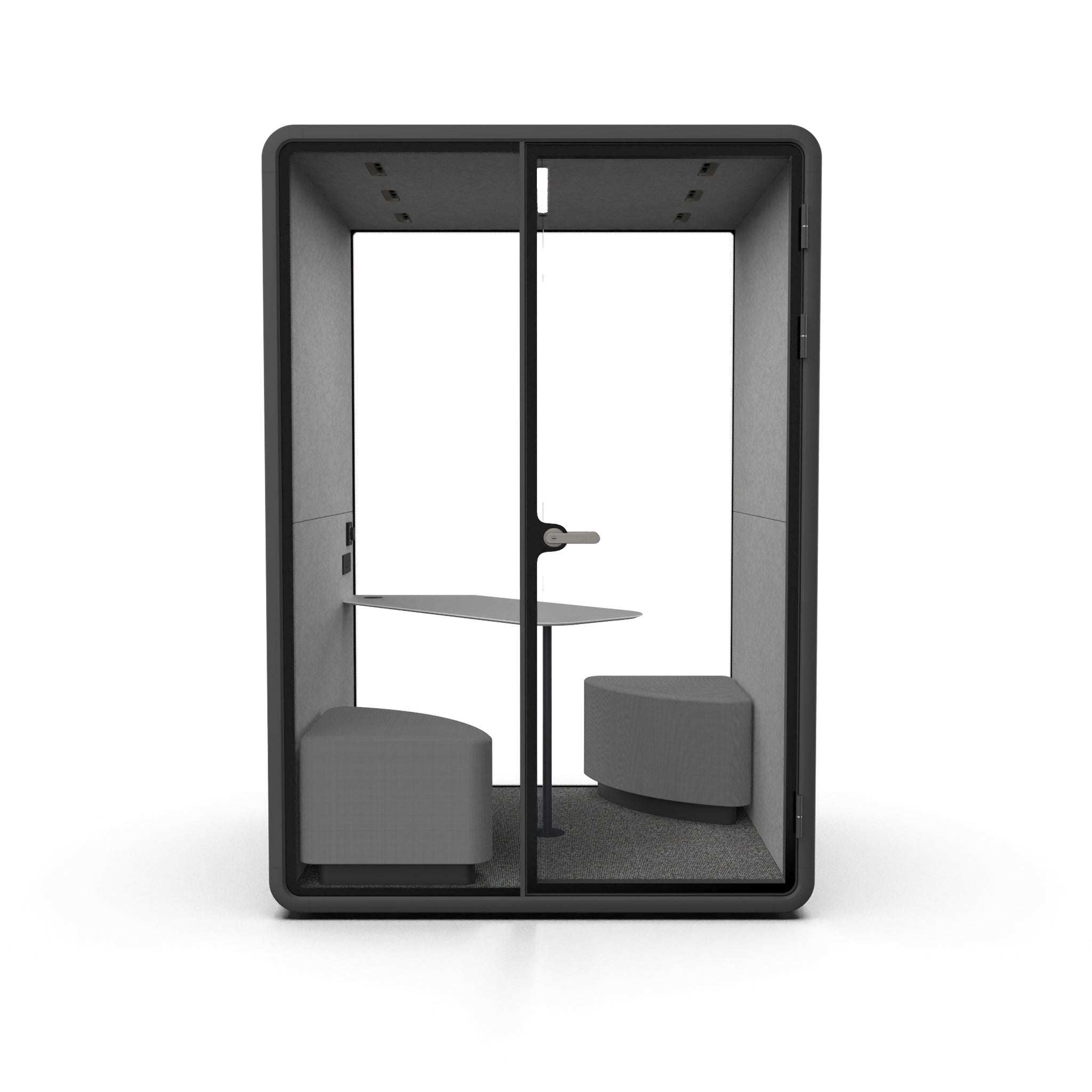 Evolve 2 Seater Medium Office Pod - Black by Humble Office Silent Booth Hbox-Core