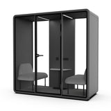 Evolve Slim Large Office Pod - Meet | Rear Utility Panel (2 Person) - Black by Humble Office