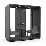 Evolve Slim Large Office Pod - Meet | Rear Utility Panel (2 Person) - Black by Humble Office
