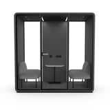 Evolve Slim Large Office Pod - Meet | Rear Utility Panel (2 Person) - Black by Humble Office