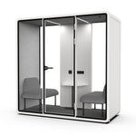 Evolve Slim Large Office Pod - Meet | Rear Utility Panel (2 Person) - White by Humble Office Silent Booth Hbox-Core