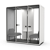 Evolve Slim Large Office Pod - Meet | Rear Utility Panel (2 Person) - White by Humble Office Silent Booth Hbox-Core