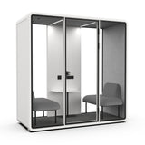Evolve Slim Large Office Pod - Meet | Rear Utility Panel (2 Person) - White by Humble Office Silent Booth Hbox-Core