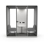 Evolve Slim Large Office Pod - Meet | Rear Utility Panel (2 Person) - White by Humble Office Silent Booth Hbox-Core