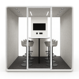 Evolve XL Office Pod - Conference | Rear Utility Panel (6 Person) - White by Humble Office