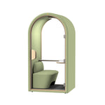 Halo Phone booth - Seated (1 Person) - Sage Green by Humble Office Silent Booth Hbox-Core