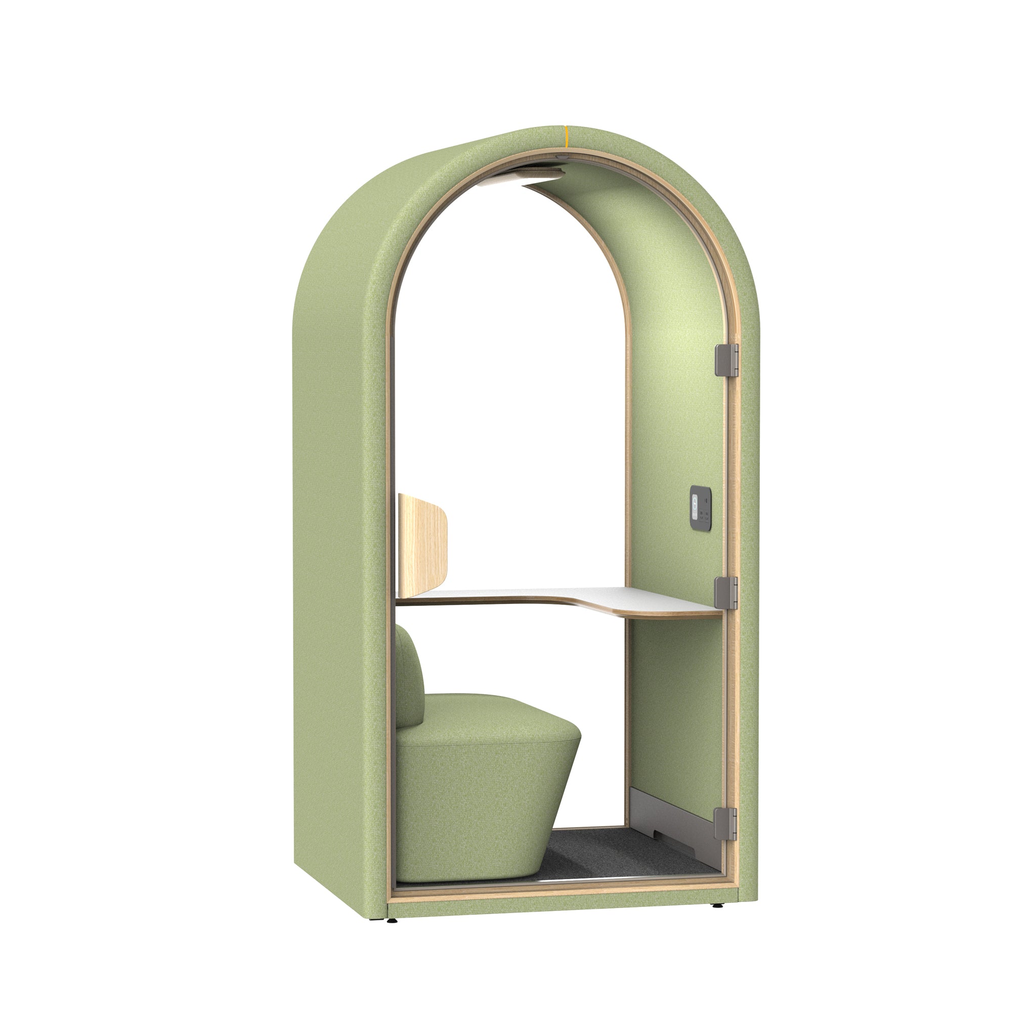 Halo Phone booth - Seated (1 Person) - Sage Green by Humble Office Silent Booth Hbox-Core