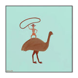 Feathers and Rope, By Domica Hill Wall Art Gioia-Local Black Framed Canvas 50x50cm