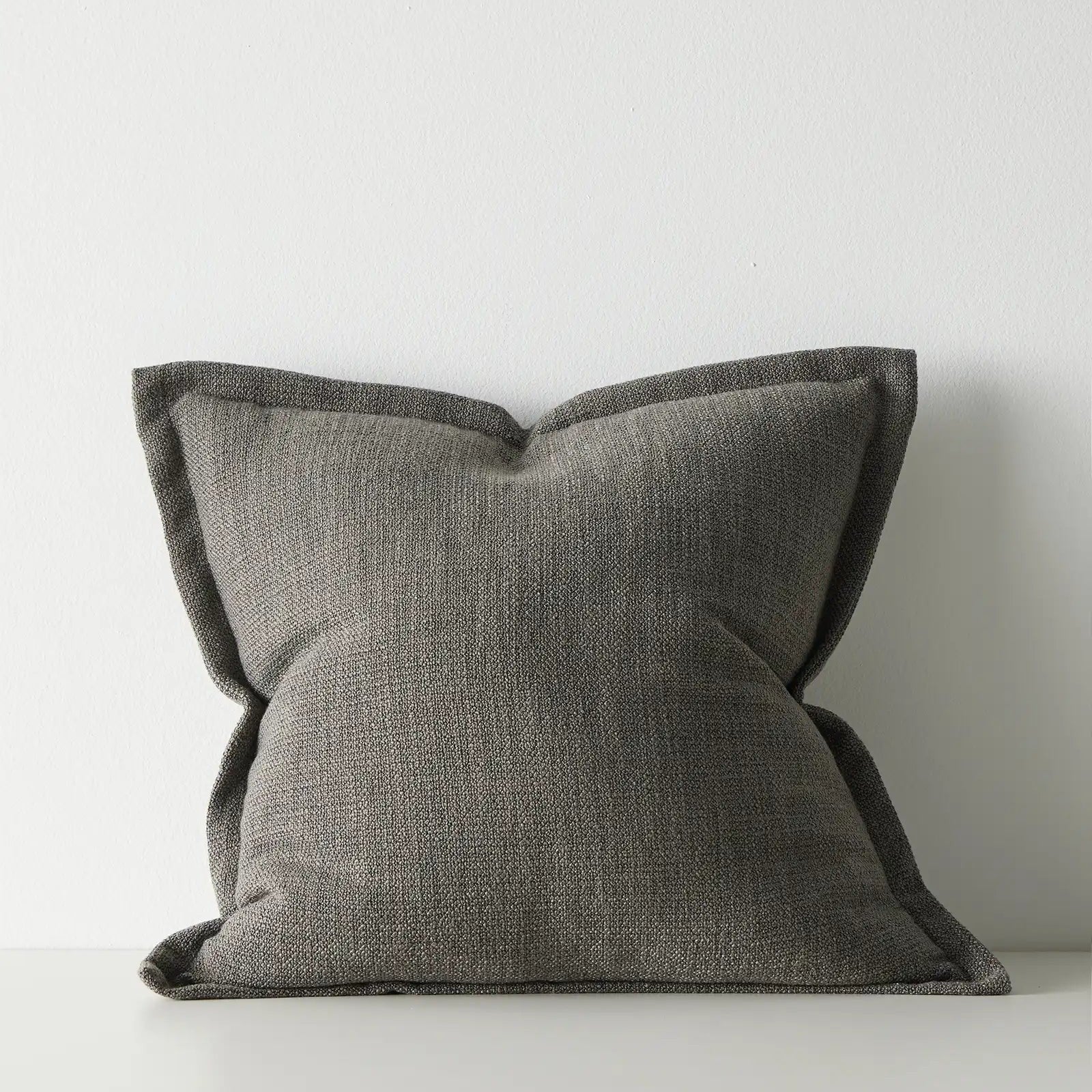 Figlio 50cm Chunky Woven Linen Look Cushion Cushion Weave-Local Figlio Graphite Polyester
