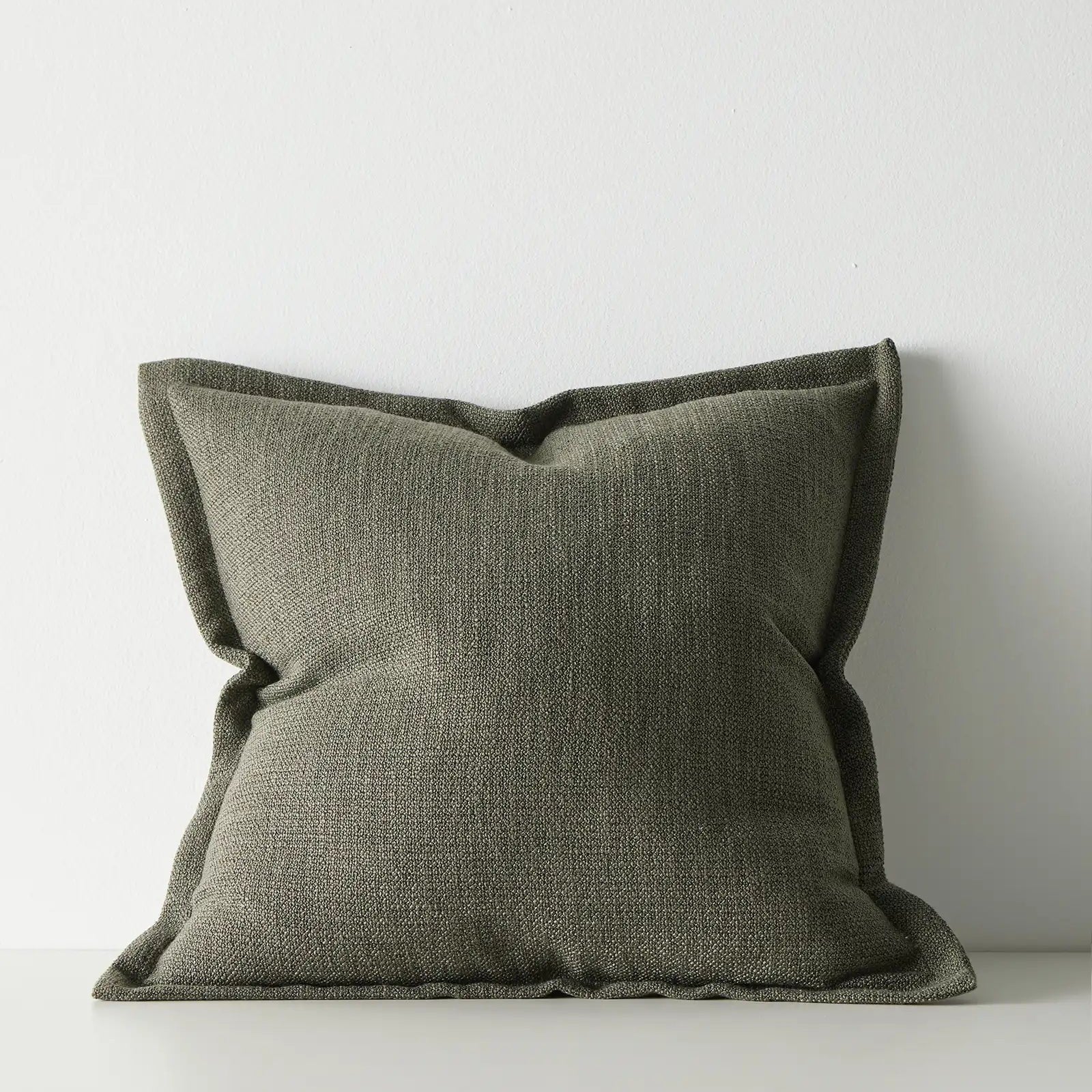 Figlio 50cm Chunky Woven Linen Look Cushion Cushion Weave-Local Figlio Kale Polyester