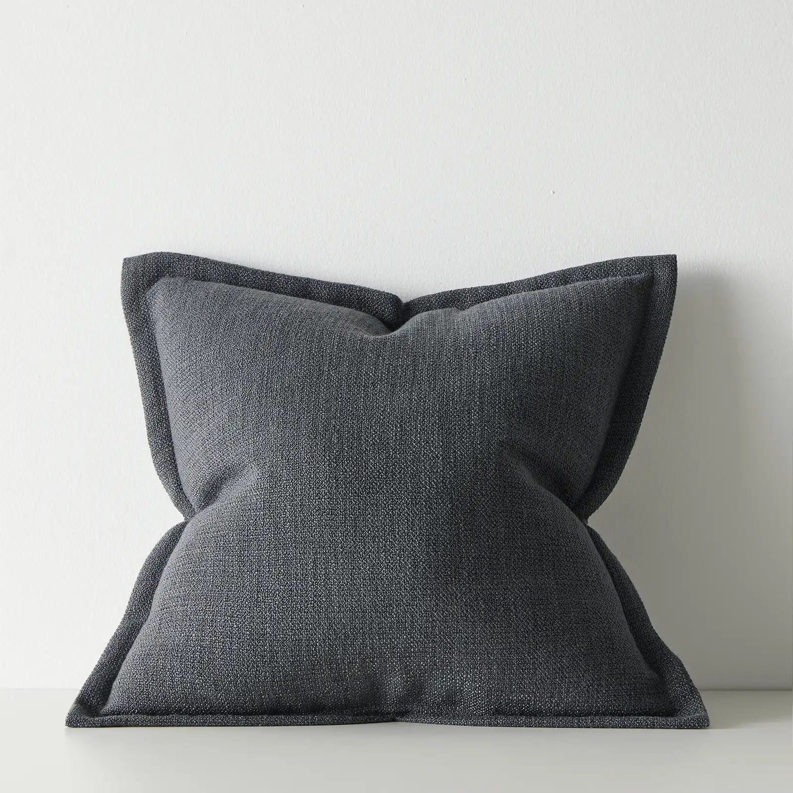 Figlio 50cm Chunky Woven Linen Look Cushion Cushion Weave-Local Figlio Midnight Polyester