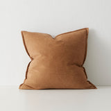 Fiore Linen Blend Chenille Cushion Cushion Weave-Local Fiore Ochre 50cm x 50cm Polyester