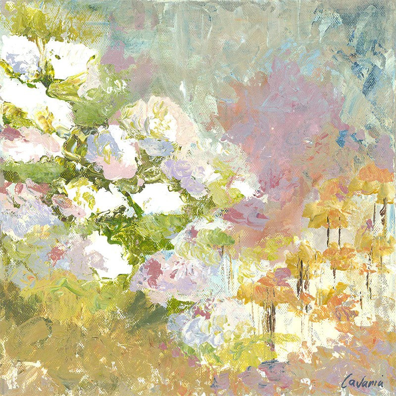 Fleur De Jardin, Style D, By Karen Cavania Wall Art Gioia-Local 50x50cm Framed Canvas Gold
