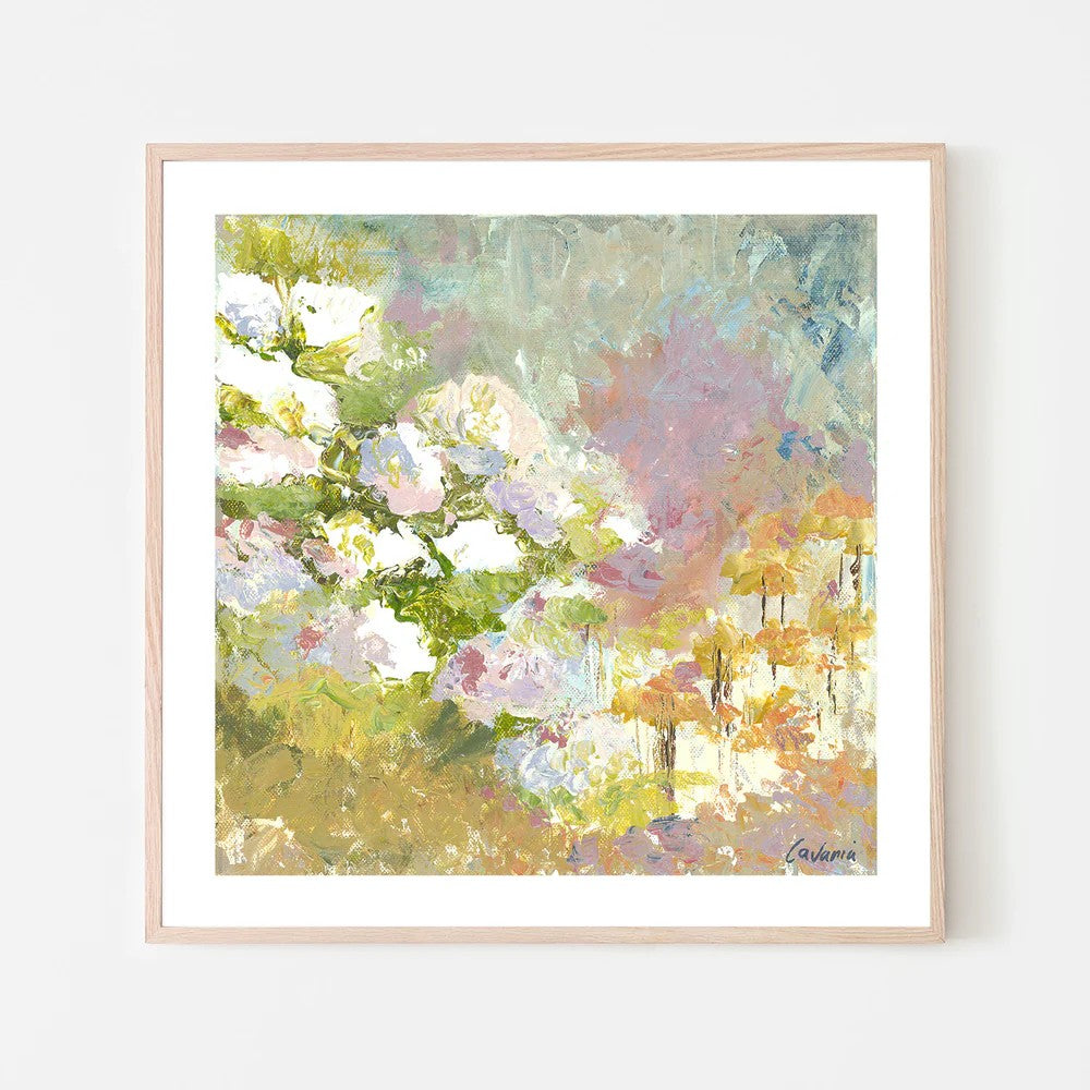 Fleur De Jardin, Style D, By Karen Cavania Wall Art Gioia-Local 50x50cm Framed Poster Black