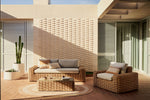 Gadot Faux Rattan Outdoor Armchair - Natural Outdoor Sofa The Form-Local   