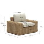 Gadot Faux Rattan Outdoor Armchair - Natural Outdoor Sofa The Form-Local   