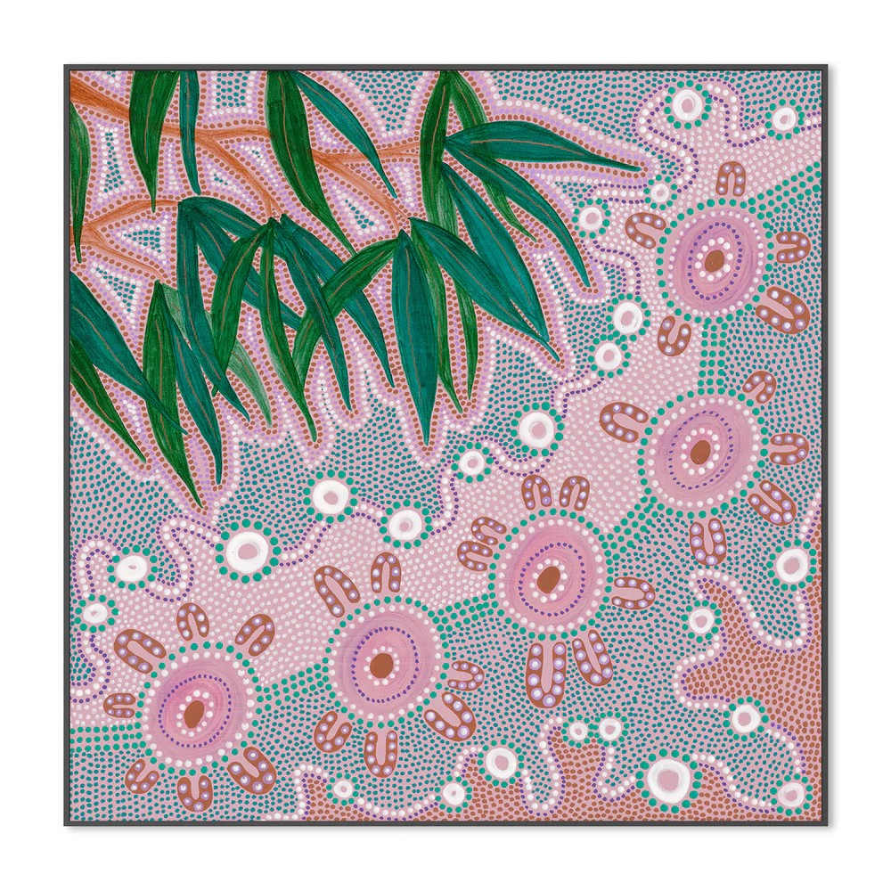 Gather Together, By Domica Hill Wall Art Gioia-Local Black Framed Canvas 50x50cm