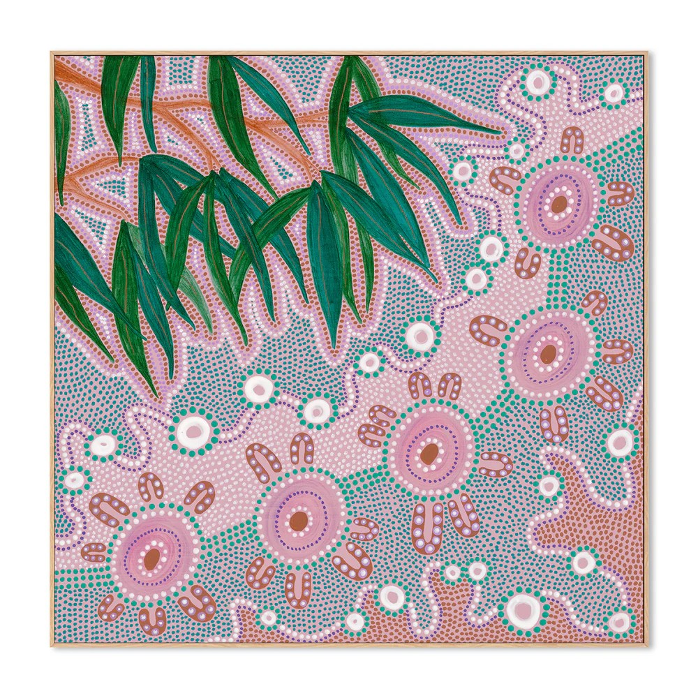 Gather Together, By Domica Hill Wall Art Gioia-Local Oak Framed Canvas 50x50cm