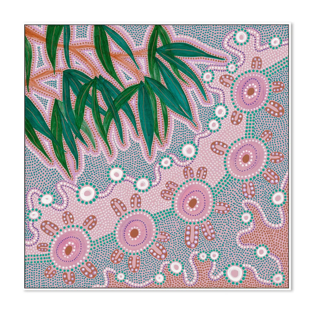 Gather Together, By Domica Hill Wall Art Gioia-Local White Framed Canvas 50x50cm