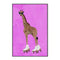 Giraffe Rollerskating, By Sarah Manovski Wall Art Gioia-Local Black Framed Canvas 40x60cm