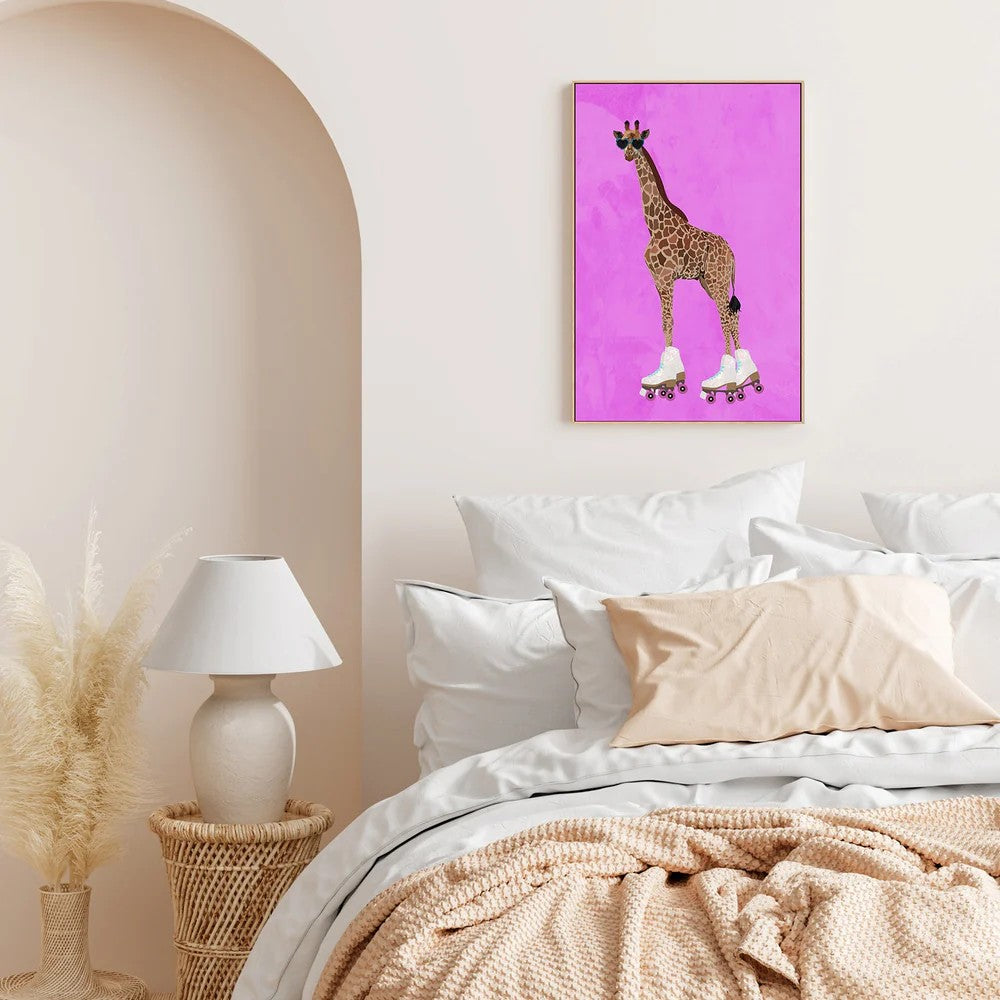 Giraffe Rollerskating, By Sarah Manovski Wall Art Gioia-Local