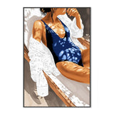 Girls Just Wanna Have Sun, By Uma Gokhale Wall Art Gioia-Local 40x60cm Framed Canvas Black