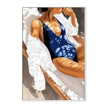 Girls Just Wanna Have Sun, By Uma Gokhale Wall Art Gioia-Local 40x60cm Framed Canvas White